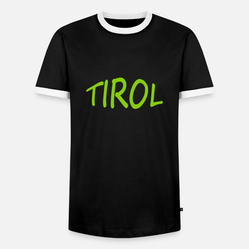 TIROL - Männer Kontrast-T-Shirt - Schwarz/Weiß