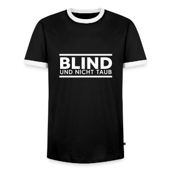 blindheit blind sehbeeinträchtigung blindenhund - Männer Kontrast-T-Shirt - Schwarz/Weiß - Vorne - AI Model Female 172 light (172cm) & AI Model Male 178 light (178cm)