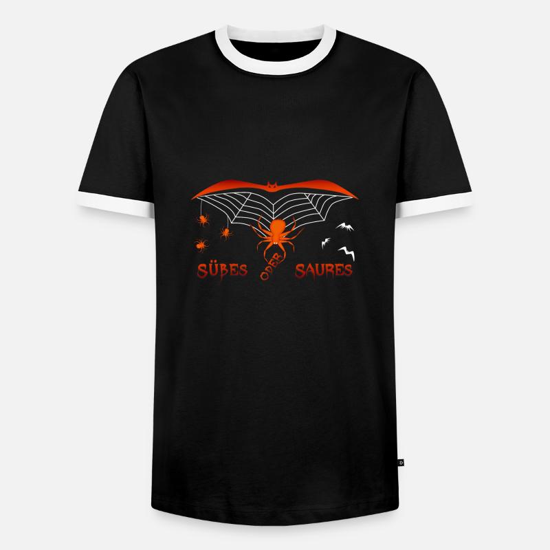 Süßes oder Saures Halloween - Männer Kontrast-T-Shirt - Schwarz/Weiß