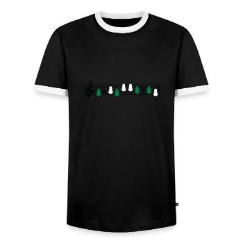 Weihnachten Weihnachtslied - Männer Kontrast-T-Shirt - Schwarz/Weiß - Vorne - AI Model Female 172 light (172cm) & AI Model Male 178 light (178cm)