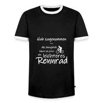 leichteres Rennrad (Hab zugenommen...) - Männer Kontrast-T-Shirt - Schwarz/Weiß - Vorne - AI Model Female 172 light (172cm) & AI Model Male 178 light (178cm)