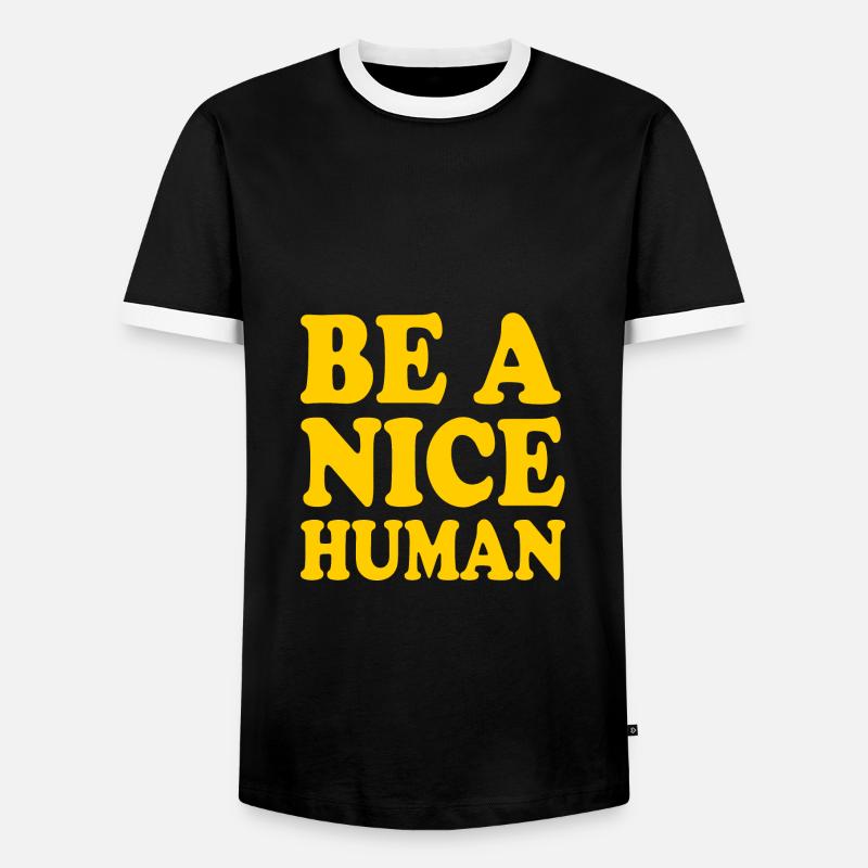 Be a nice human - Men's Ringer Shirt - black/white