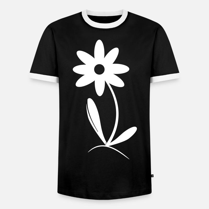 Blume Blümchen - Männer Kontrast-T-Shirt - Schwarz/Weiß