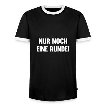 Nur noch eine Runde beim Gaming - Männer Kontrast-T-Shirt - Schwarz/Weiß - Vorne - AI Model Female 172 light (172cm) & AI Model Male 178 light (178cm)