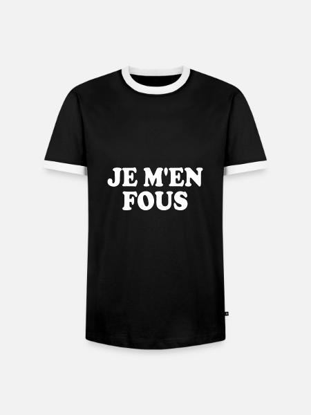 je men fou - Männer Kontrast-T-Shirt - Schwarz/Weiß
