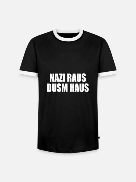 Nazis raus dusm haus - Männer Kontrast-T-Shirt - Schwarz/Weiß