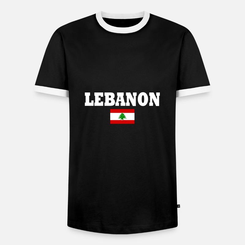 Libanon - Männer Kontrast-T-Shirt - Schwarz/Weiß