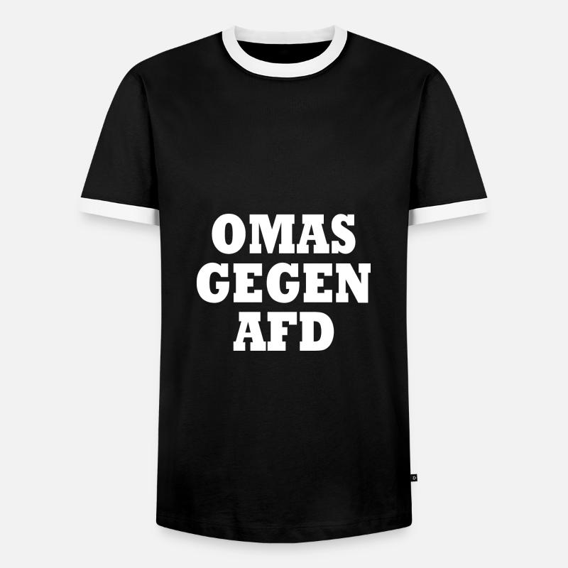 Omas gegen afd - Männer Kontrast-T-Shirt - Schwarz/Weiß