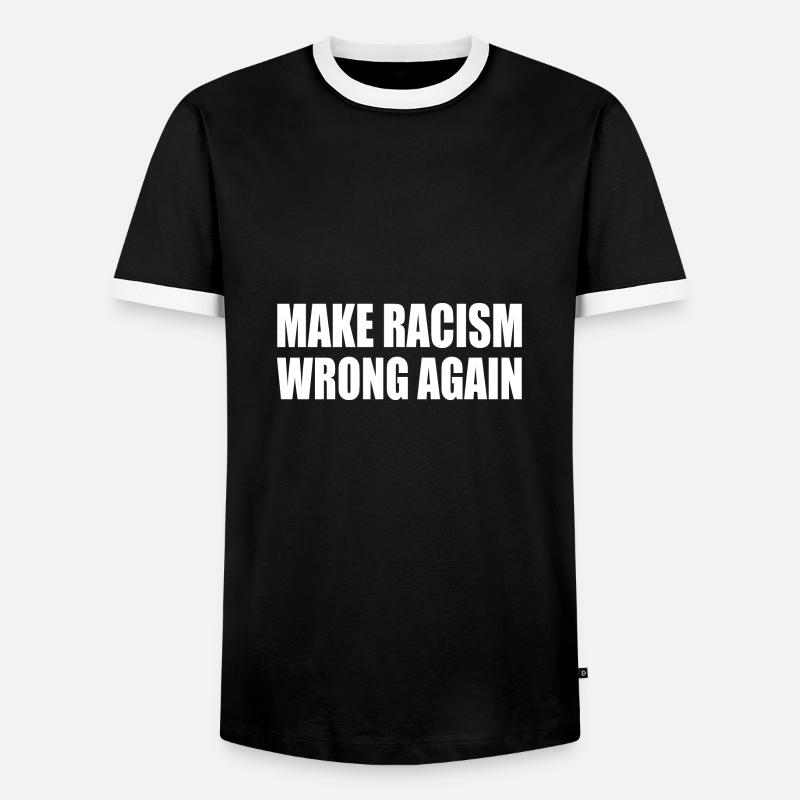 make racism wrong again - Männer Kontrast-T-Shirt - Schwarz/Weiß