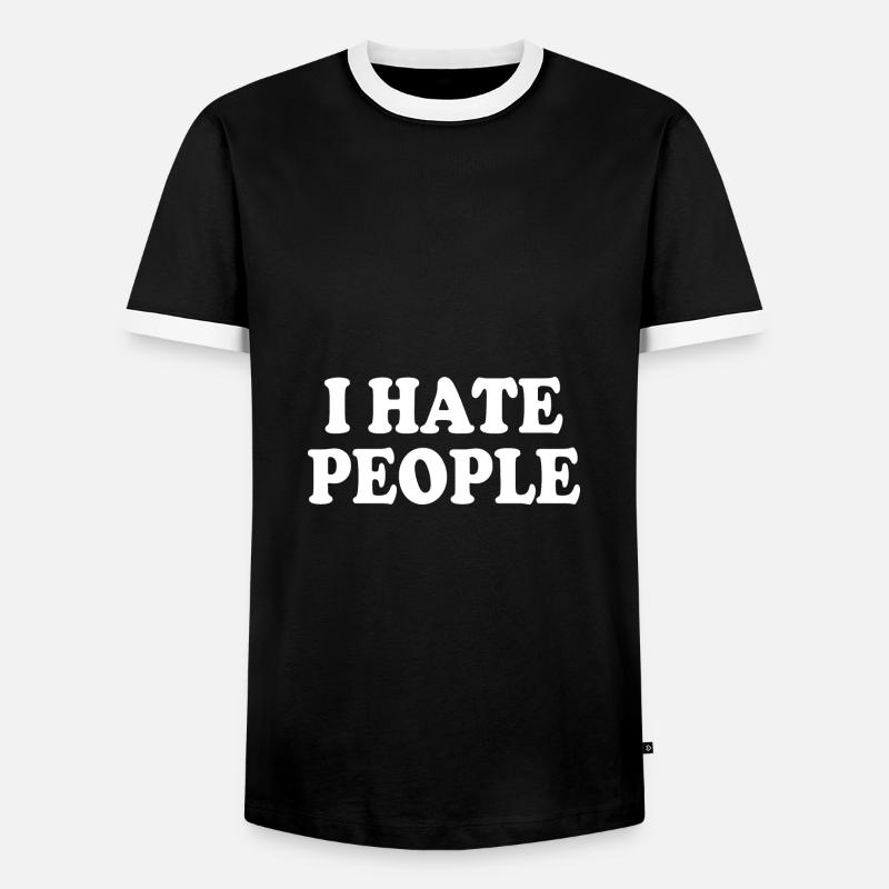 I hate people - Männer Kontrast-T-Shirt - Schwarz/Weiß