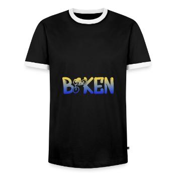 biken - Männer Kontrast-T-Shirt - Schwarz/Weiß - Vorne - AI Model Female 172 light (172cm) & AI Model Male 178 light (178cm)
