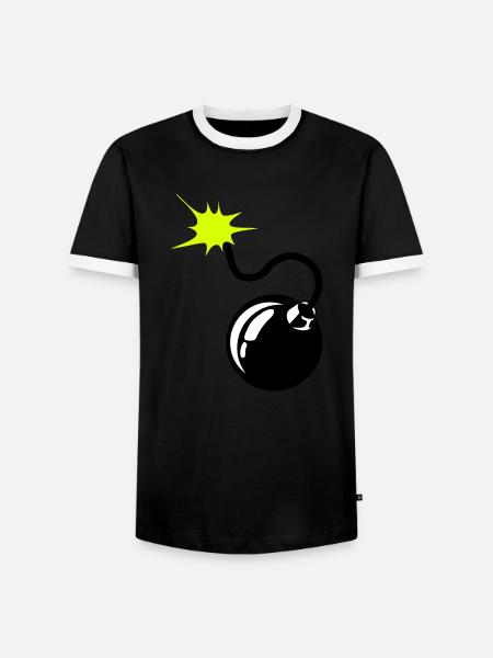 bombe meche bomb 9072 - T-shirt contrasté Homme - noir/blanc