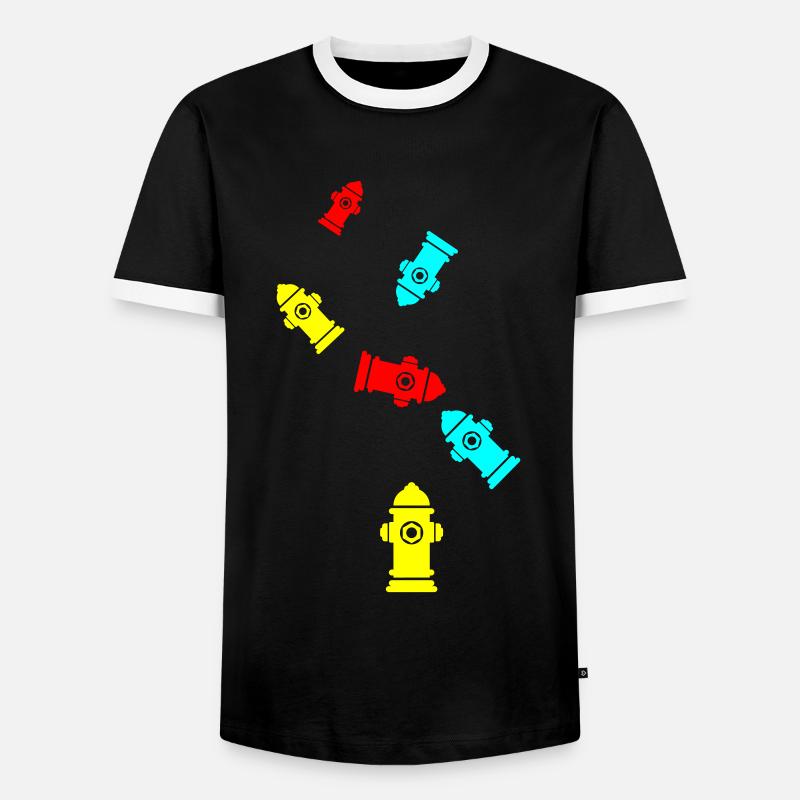 Hydrant Icon - Men's Ringer Shirt - black/white