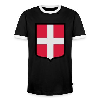 Blason Savoie (K) - T-shirt contrasté Homme - noir/blanc - Devant - AI Model Female 172 light (172cm) & AI Model Male 178 light (178cm)