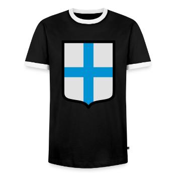 Blason Marseille (K) - T-shirt contrasté Homme - noir/blanc - Devant - AI Model Female 172 light (172cm) & AI Model Male 178 light (178cm)