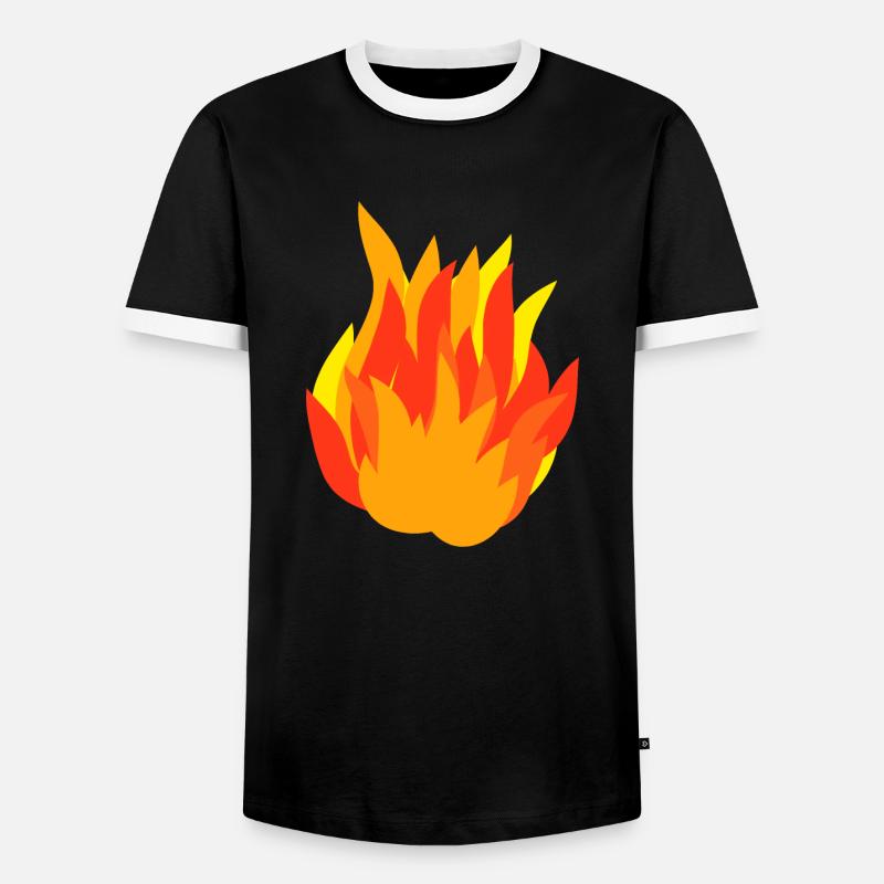 Feuer Flame eines Lagerfeuers, Geschenkidee - Männer Kontrast-T-Shirt - Schwarz/Weiß