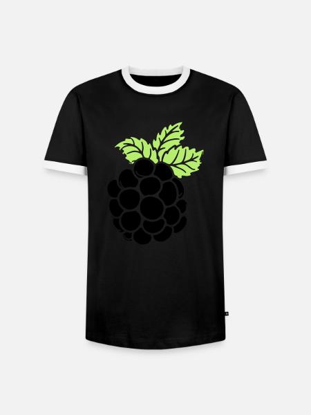 blackberry - Men's Ringer Shirt - black/white