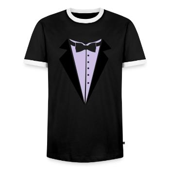 Jeune marié - T-shirt contrasté Homme - noir/blanc - Devant - AI Model Female 172 light (172cm) & AI Model Male 178 light (178cm)