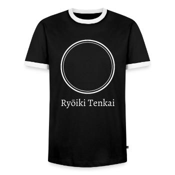 Ryōiki Tenkai - Männer Kontrast-T-Shirt - Schwarz/Weiß - Vorne - AI Model Female 172 light (172cm) & AI Model Male 178 light (178cm)