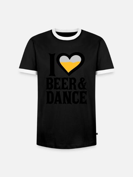 Love Beer and Dance - Men's Ringer Shirt - black/white