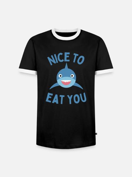 schön zu essen - Männer Kontrast-T-Shirt - Schwarz/Weiß