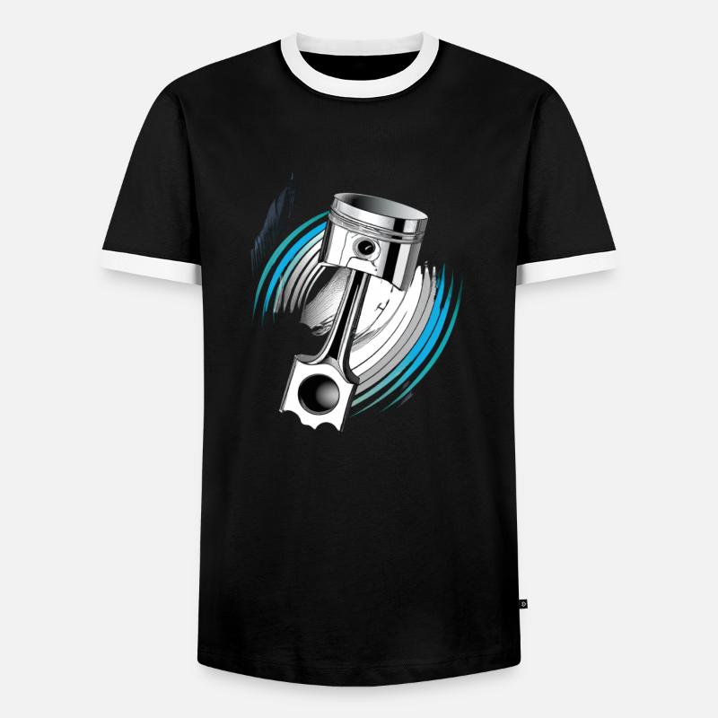 Piston force in action - Men's Ringer Shirt - black/white