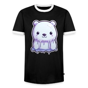 Süßer Eisbär Eis - Männer Kontrast-T-Shirt - Schwarz/Weiß - Vorne - AI Model Female 172 light (172cm) & AI Model Male 178 light (178cm)
