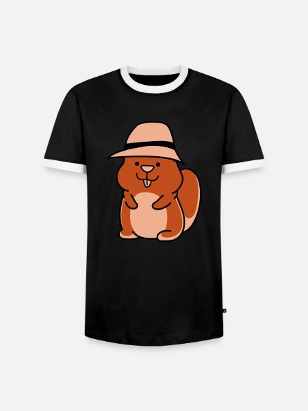 Hamster drôle - T-shirt contrasté Homme - noir/blanc