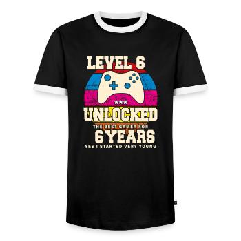 Original 2018 6 ans Niveau 6 Débloquer - T-shirt contrasté Homme - noir/blanc - Devant - AI Model Female 172 light (172cm) & AI Model Male 178 light (178cm)