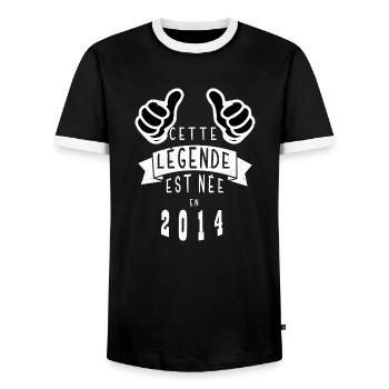 Légende 2014 Authentic 2014 Vintage Bursdag - T-shirt contrasté Homme - noir/blanc - Devant - AI Model Female 172 light (172cm) & AI Model Male 178 light (178cm)