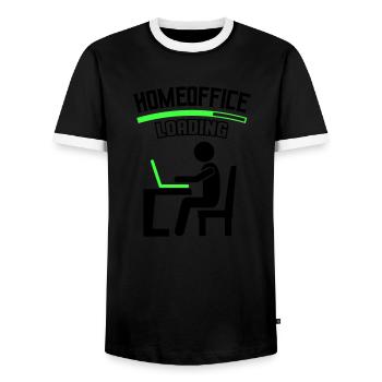 Travail Bureau Bureau à domicile Chargement - T-shirt contrasté Homme - noir/blanc - Devant - AI Model Female 172 light (172cm) & AI Model Male 178 light (178cm)