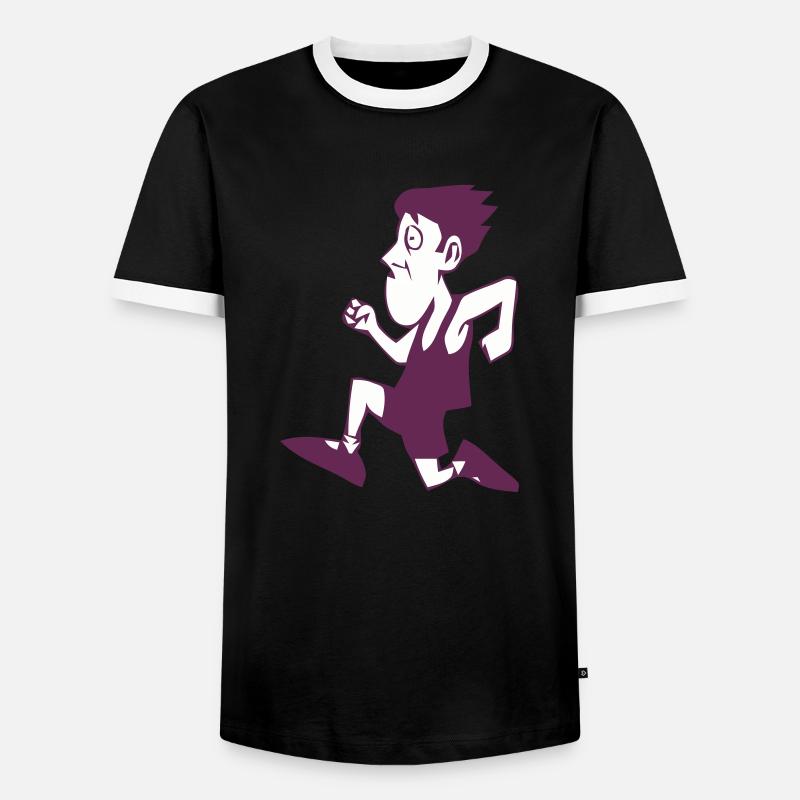 Marathon runner - Men's Ringer Shirt - black/white