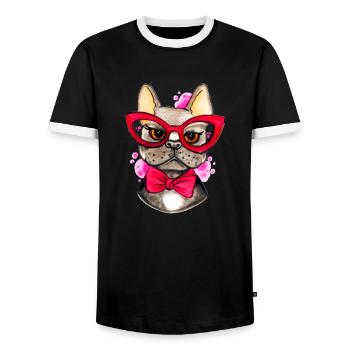 Bully Lieschen - Männer Kontrast-T-Shirt - Schwarz/Weiß - Vorne - AI Model Female 172 light (172cm) & AI Model Male 178 light (178cm)