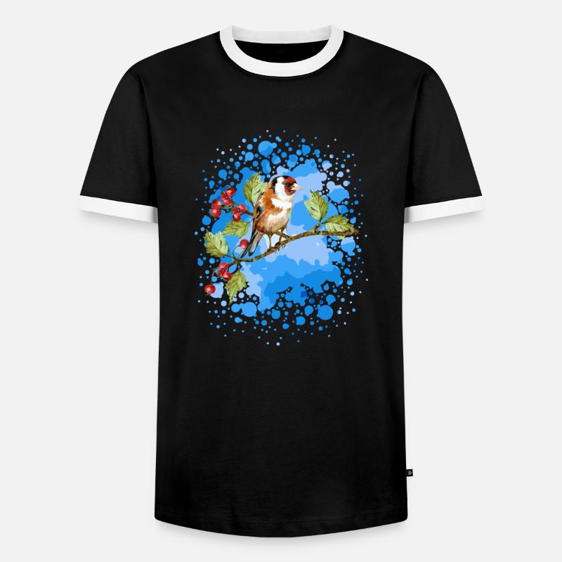 Vogel - Männer Kontrast-T-Shirt - Schwarz/Weiß
