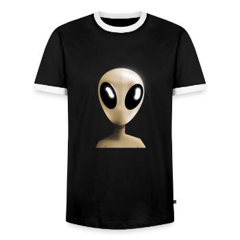 Geek extraterrestre - T-shirt contrasté Homme - noir/blanc - Devant - AI Model Female 172 light (172cm) & AI Model Male 178 light (178cm)
