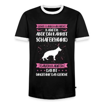 Schäferhund Hund Schäferhunde Geschenk - Männer Kontrast-T-Shirt - Schwarz/Weiß - Vorne - AI Model Female 172 light (172cm) & AI Model Male 178 light (178cm)