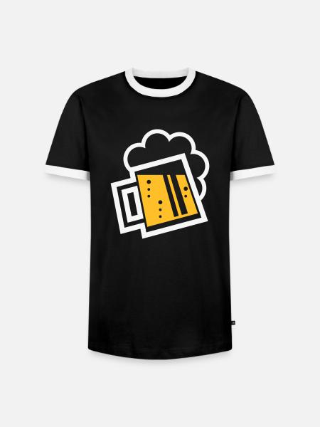 XBayrischer Bierkrug (Bier / Maßkrug) - Männer Kontrast-T-Shirt - Schwarz/Weiß