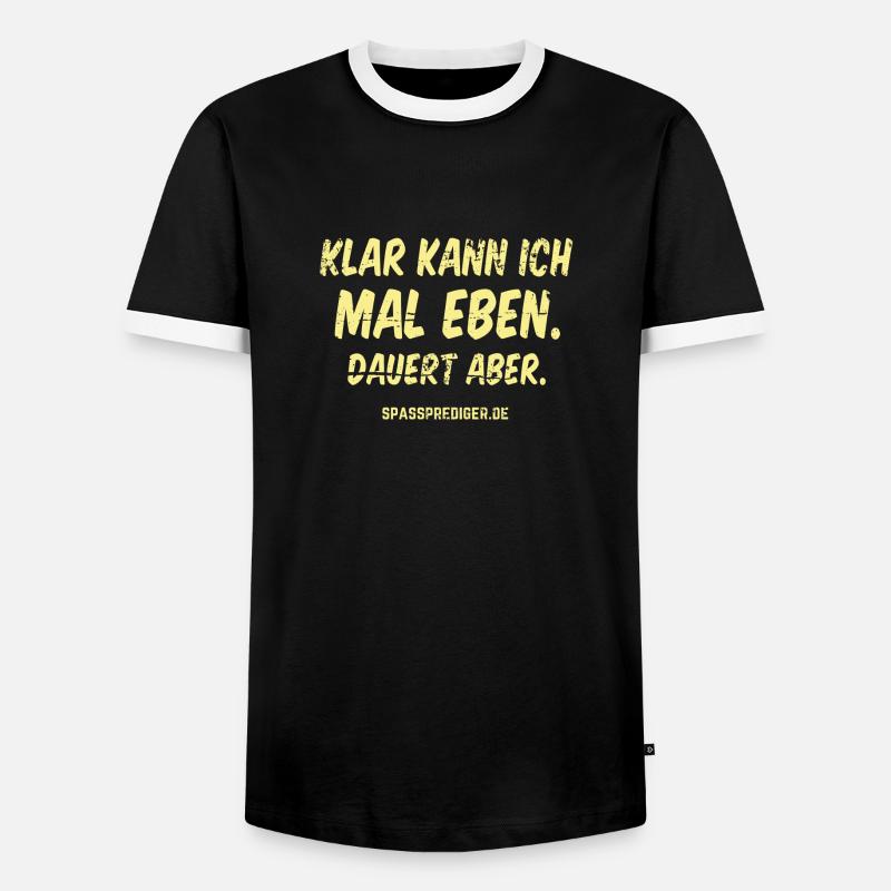 Mal eben - Männer Kontrast-T-Shirt - Schwarz/Weiß