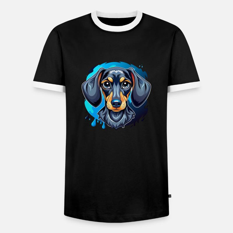 dackel - Männer Kontrast-T-Shirt - Schwarz/Weiß
