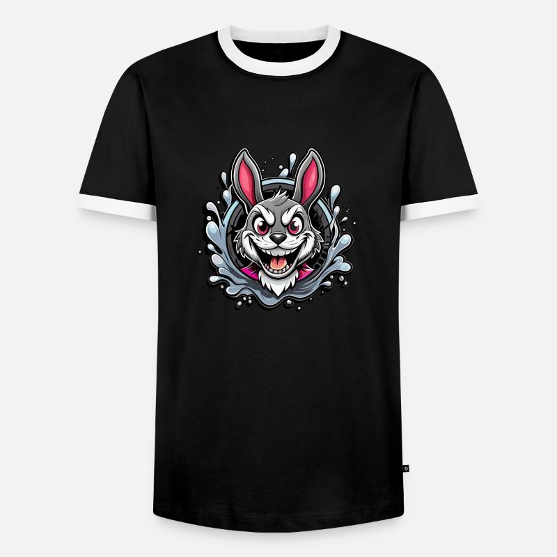 Crazy Easter Bunny - Men's Ringer Shirt - black/white