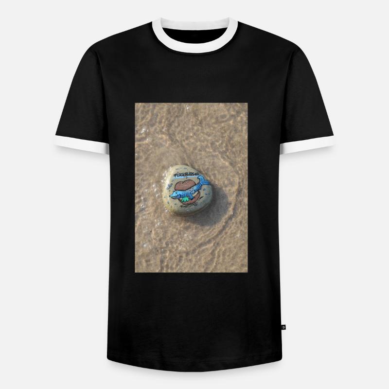 Fischburger - Männer Kontrast-T-Shirt - Schwarz/Weiß