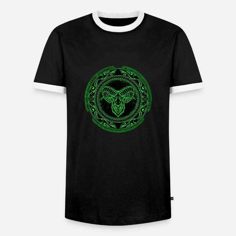 Wikinger Widder Aries - Männer Kontrast-T-Shirt - Schwarz/Weiß