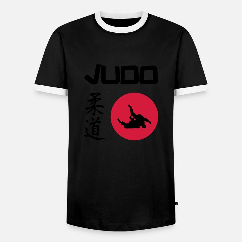 Judo - Men's Ringer Shirt - black/white