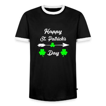 Happy st patricks day St Patrick's Day - Men's Ringer Shirt - black/white - Front - AI Model Female 172 light (172cm) & AI Model Male 178 light (178cm)