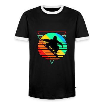 Snowboarding Snowboarder Snowboard Snowboardurlaub - Männer Kontrast-T-Shirt - Schwarz/Weiß - Vorne - AI Model Female 172 light (172cm) & AI Model Male 178 light (178cm)