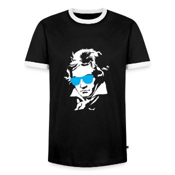 Beethoven - Men's Ringer Shirt - black/white - Front - AI Model Female 172 light (172cm) & AI Model Male 178 light (178cm)