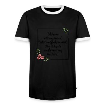 Glücksmoment - Männer Kontrast-T-Shirt - Schwarz/Weiß - Vorne - AI Model Female 172 light (172cm) & AI Model Male 178 light (178cm)