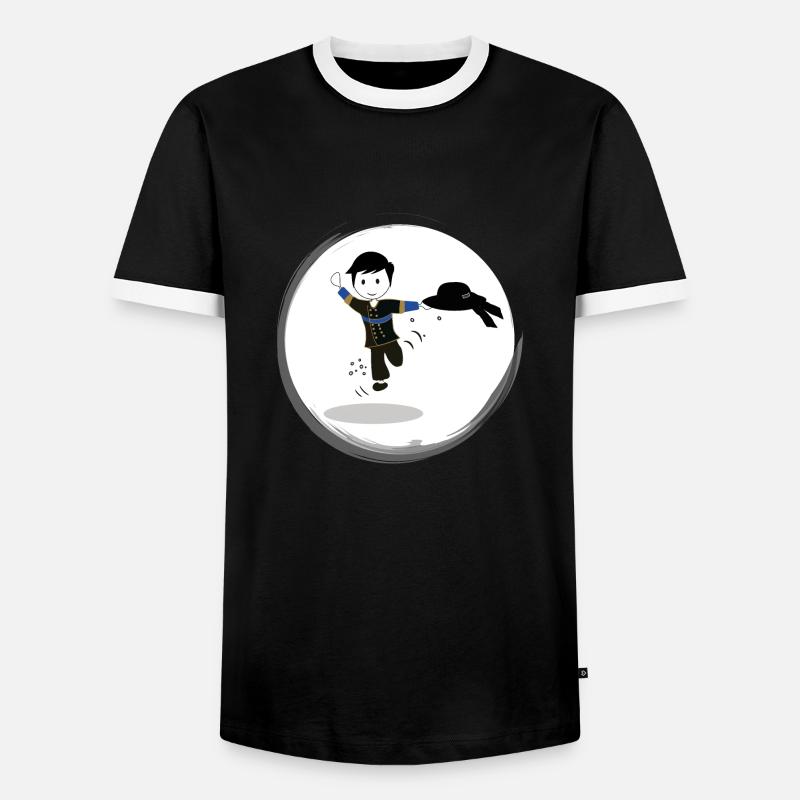 Bretonisches Geschenk - Männer Kontrast-T-Shirt - Schwarz/Weiß