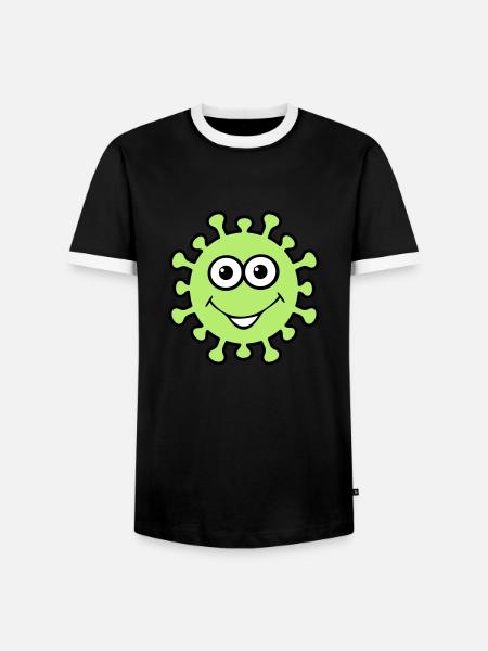 Happy Virus - Männer Kontrast-T-Shirt - Schwarz/Weiß