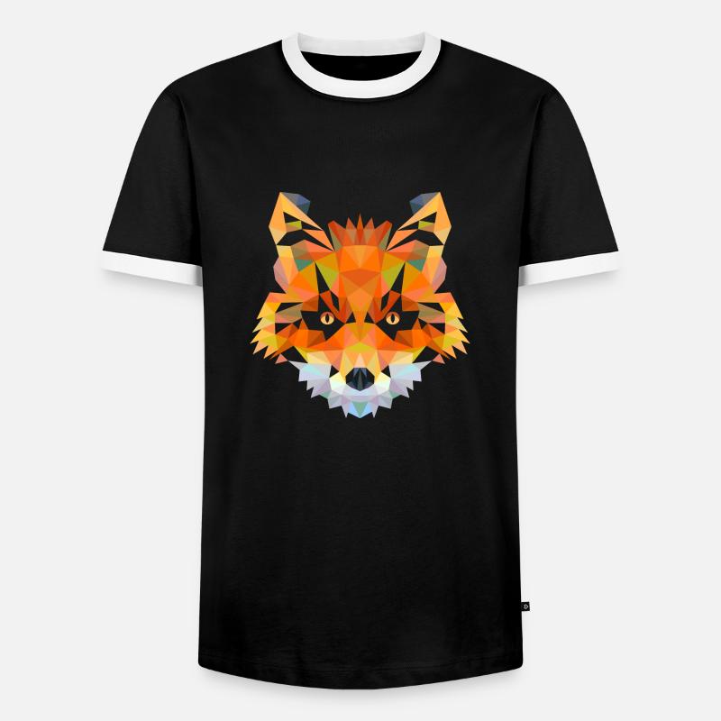 Fuchs - Männer Kontrast-T-Shirt - Schwarz/Weiß